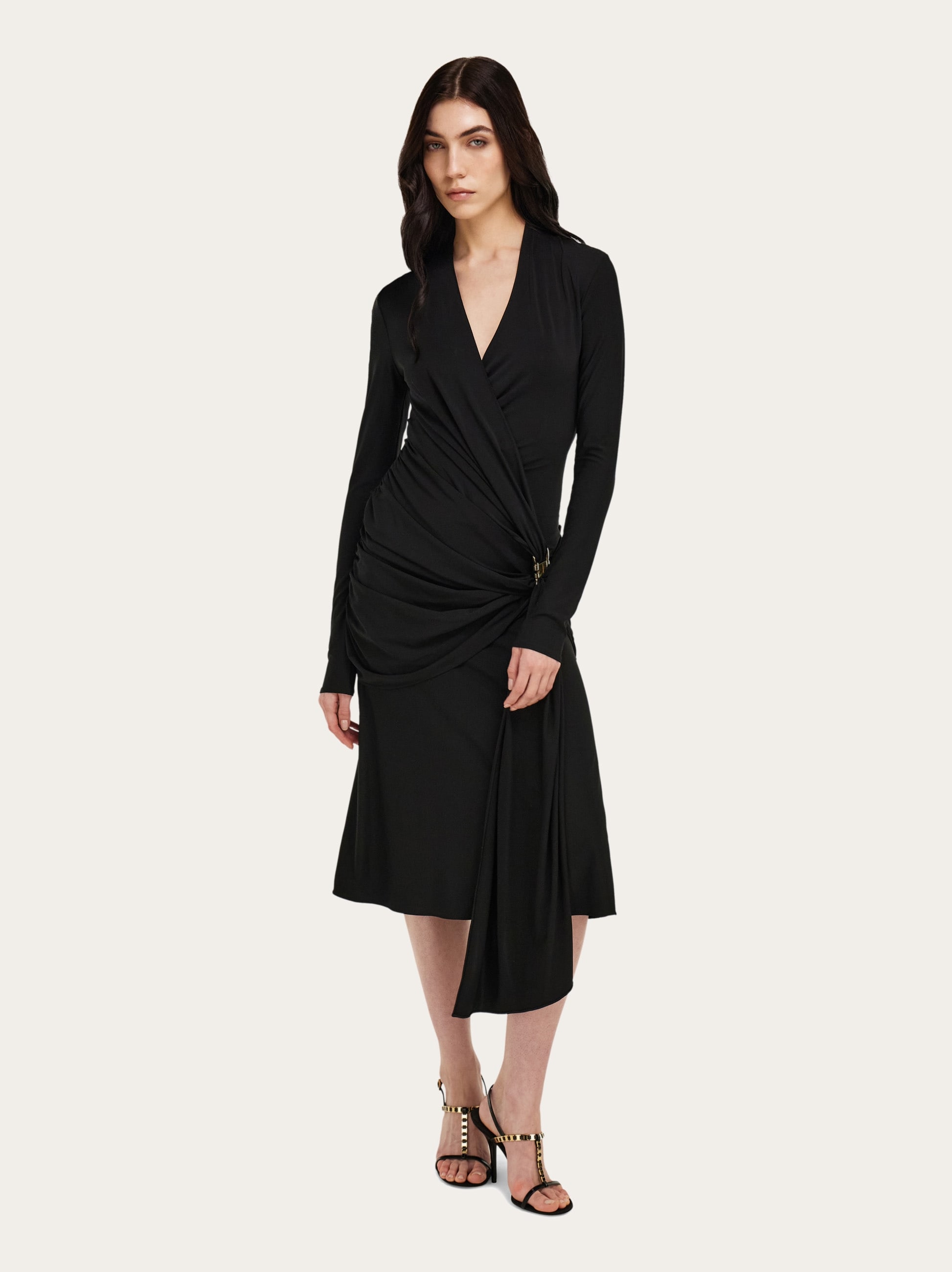 viscose long sleeve dress ASOS DESIGN viscose v-neck long sleeve midi dress with tie front detail in ditsy floral