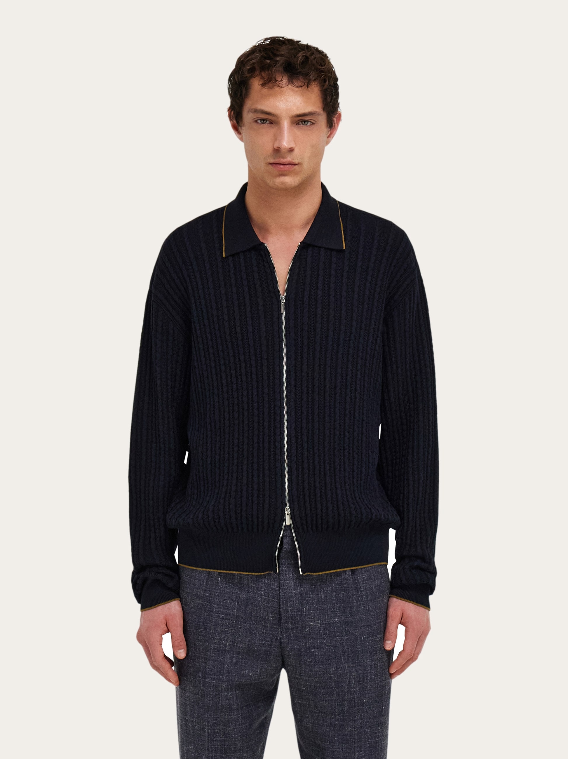Cotton and silk cardigan - Men | Ferragamo