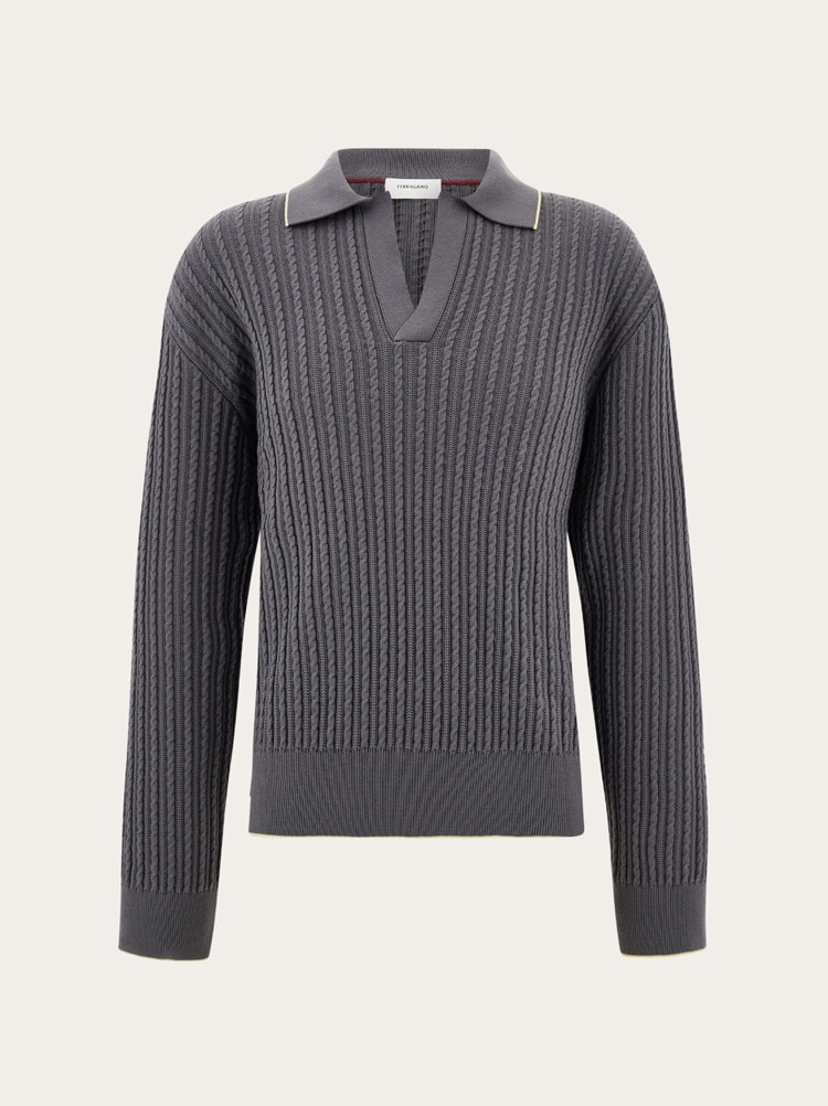 Knitted polo top Gallery image 1