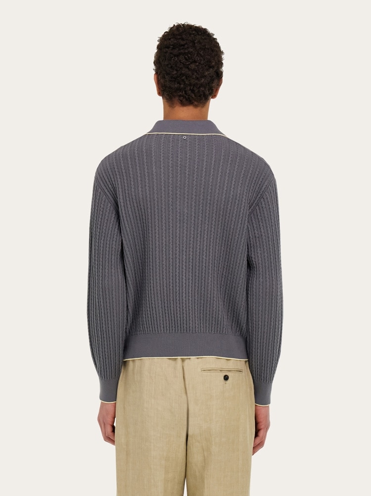 Knitted polo top Gallery image 3