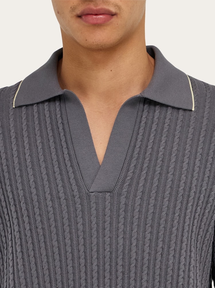 Knitted polo top Gallery image 4