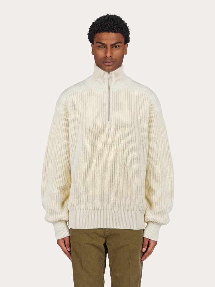 Quarter zip knitted sweater Gallery image 2