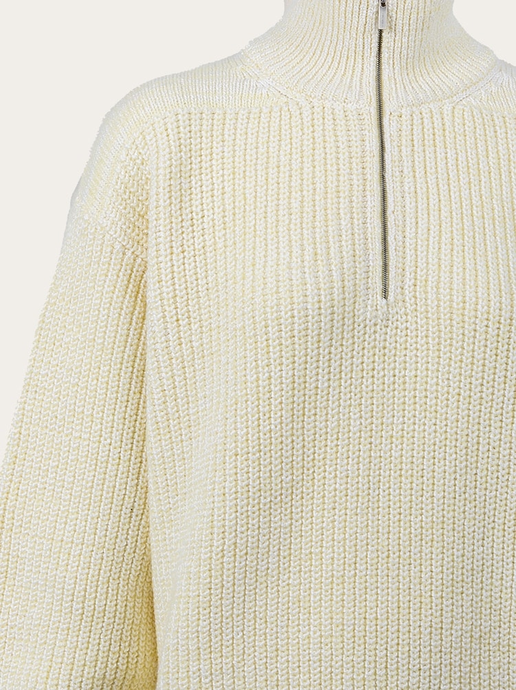 Quarter zip knitted sweater Gallery image 4