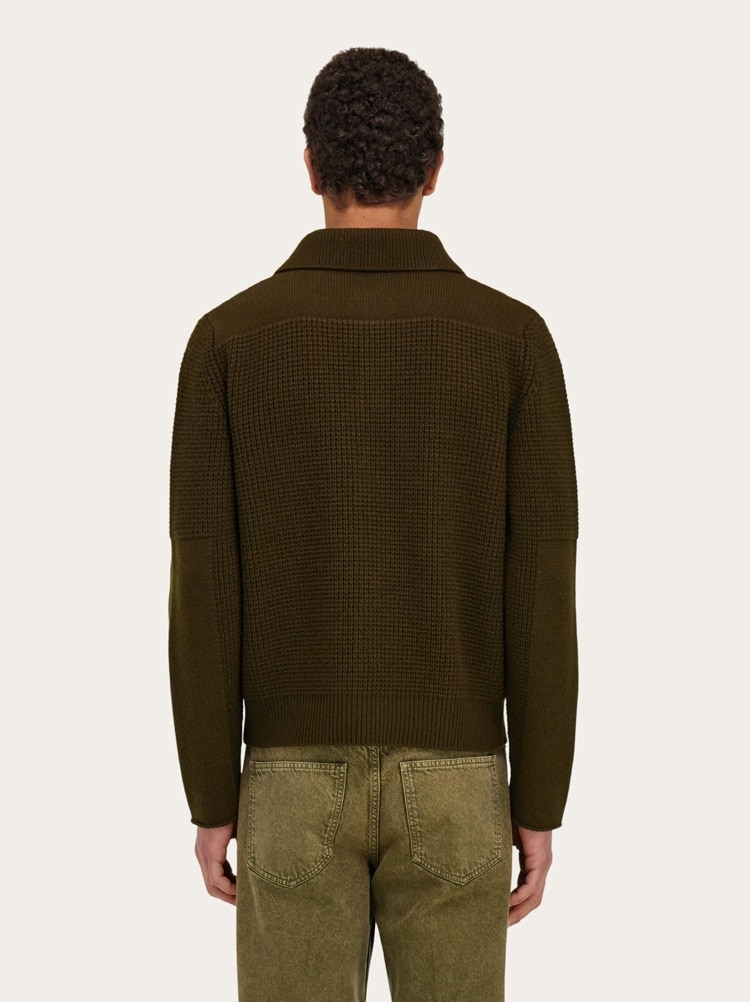 Knitted sweater with polo collar Gallery image 3