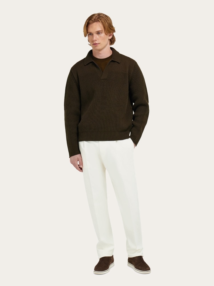 Knitted sweater with polo collar Gallery image 7