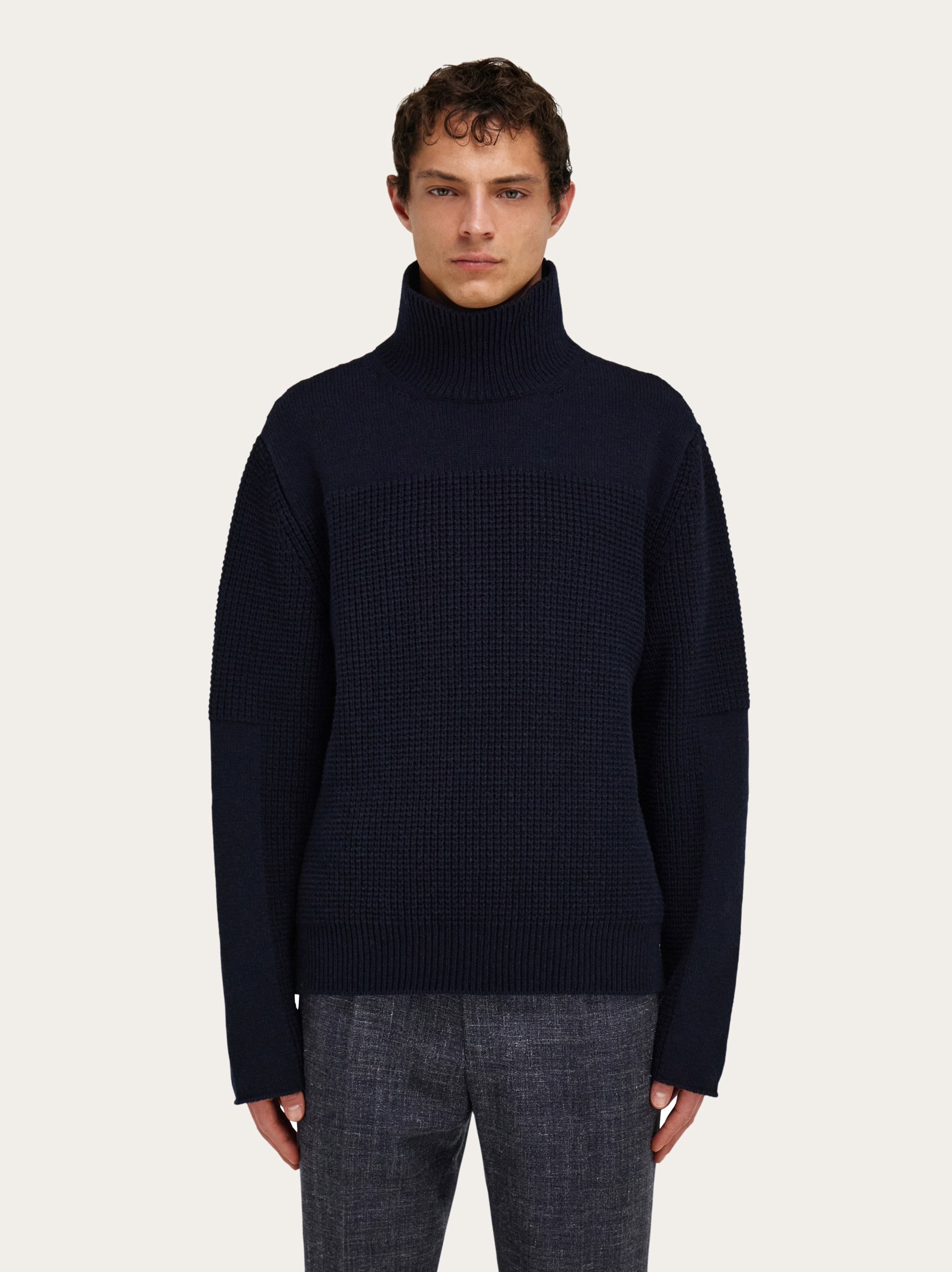 High neck knitted sweater - Men | Ferragamo