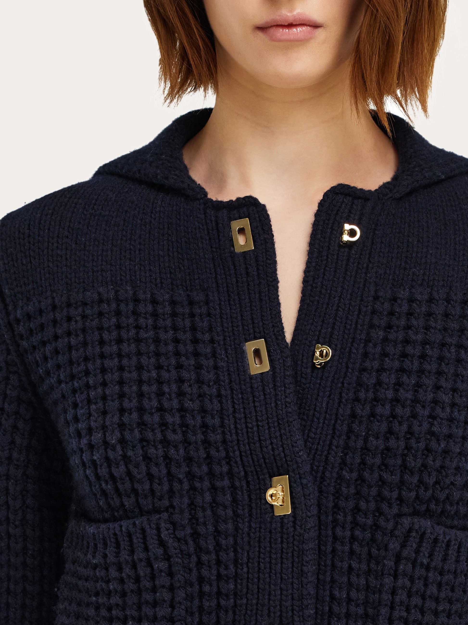 Cardigan with Gancini buttons - Women | Ferragamo Cardigan with Gancini buttons - Women | Ferragamo