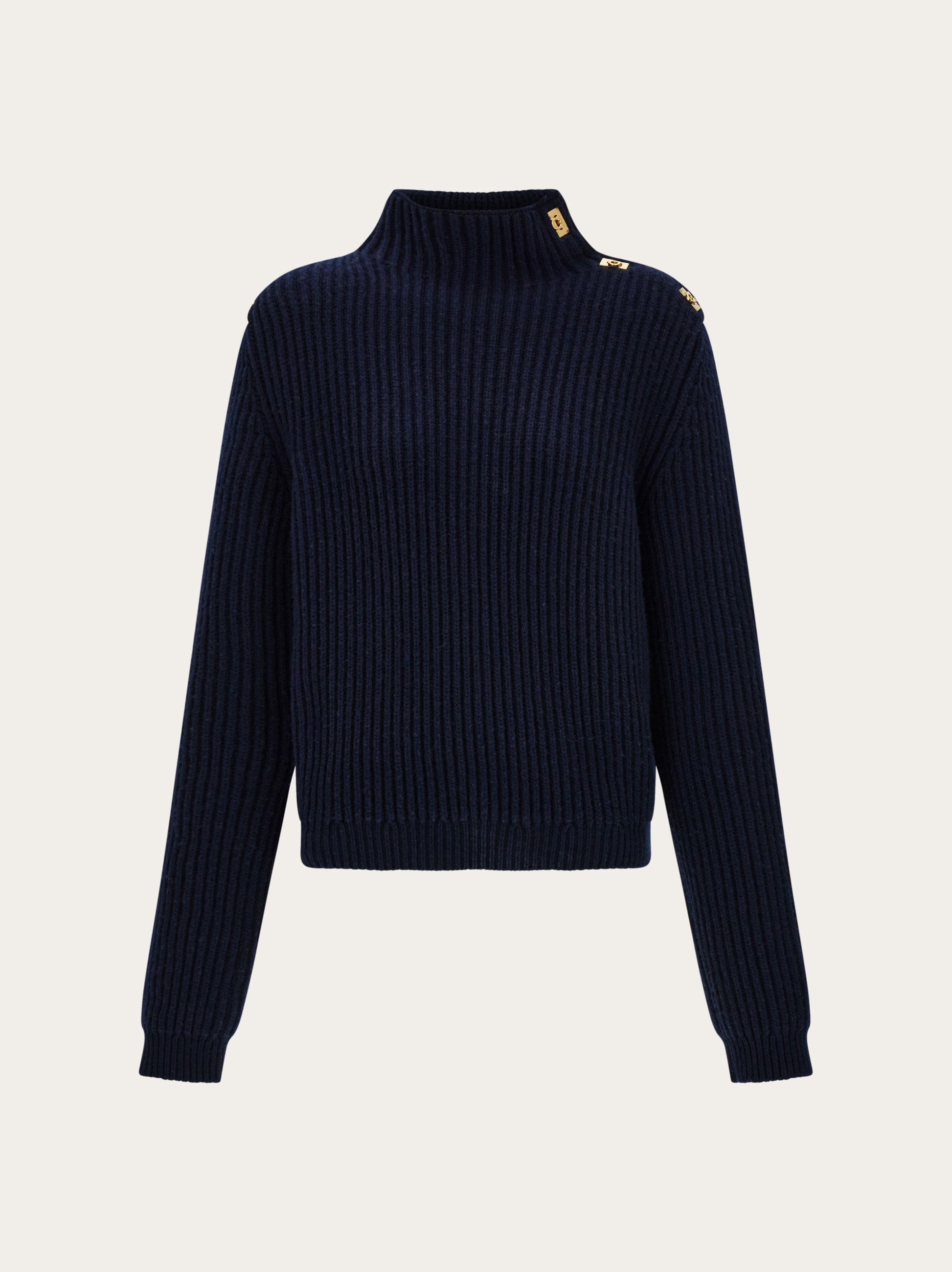 Knitted sweater with Gancini button detail - Women | Ferragamo