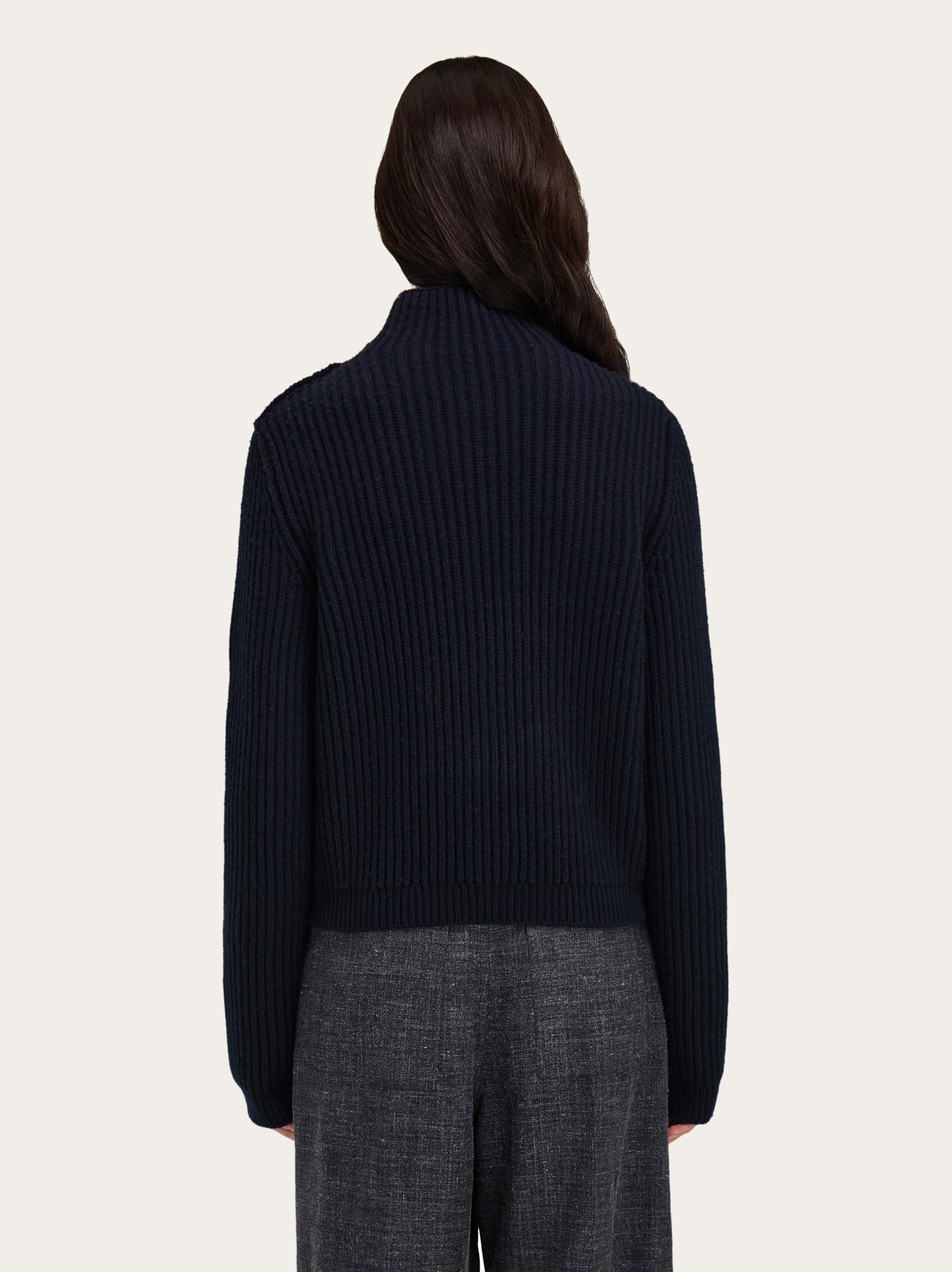 Knitted sweater with Gancini button detail - Women | Ferragamo
