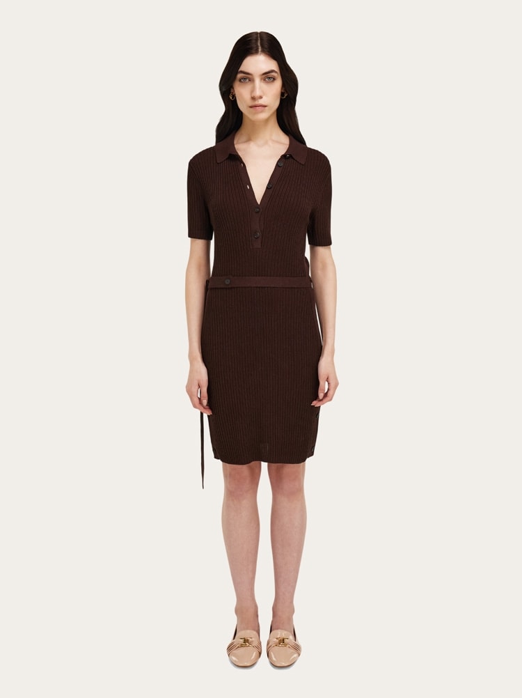 Knitted polo dress Gallery image 2