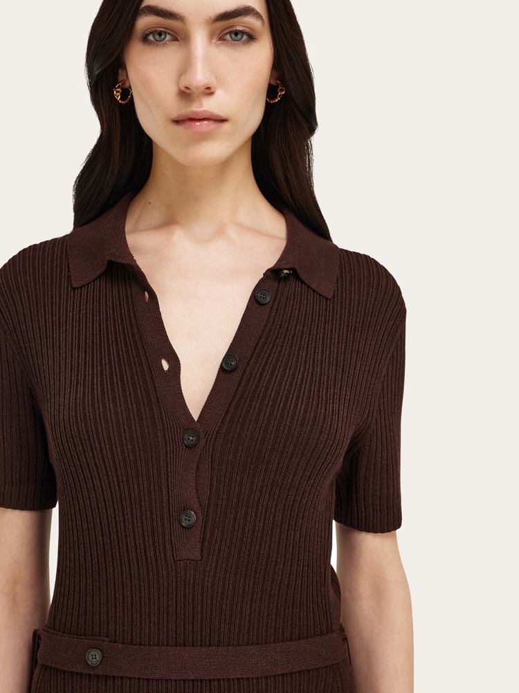 Knitted polo dress Gallery image 4