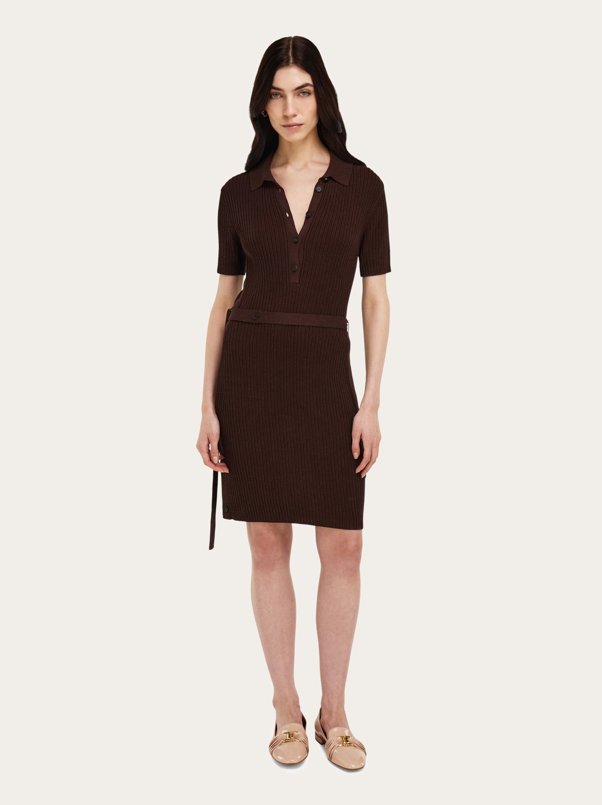 polo knit dress women Viscose Knit Polo Dress: Women's Designer Dresses