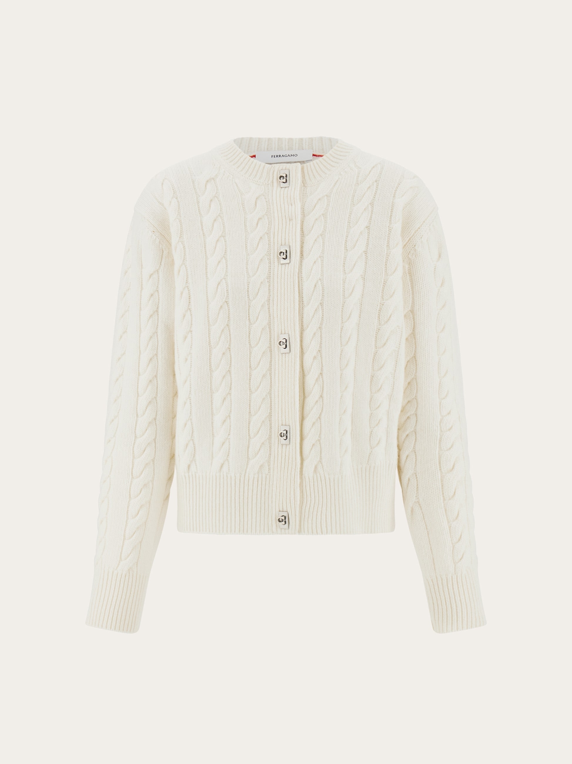美品　Salvatore Ferragamo カーディガン　プリーツ　XL Cable knit cardigan - Women | Ferragamo