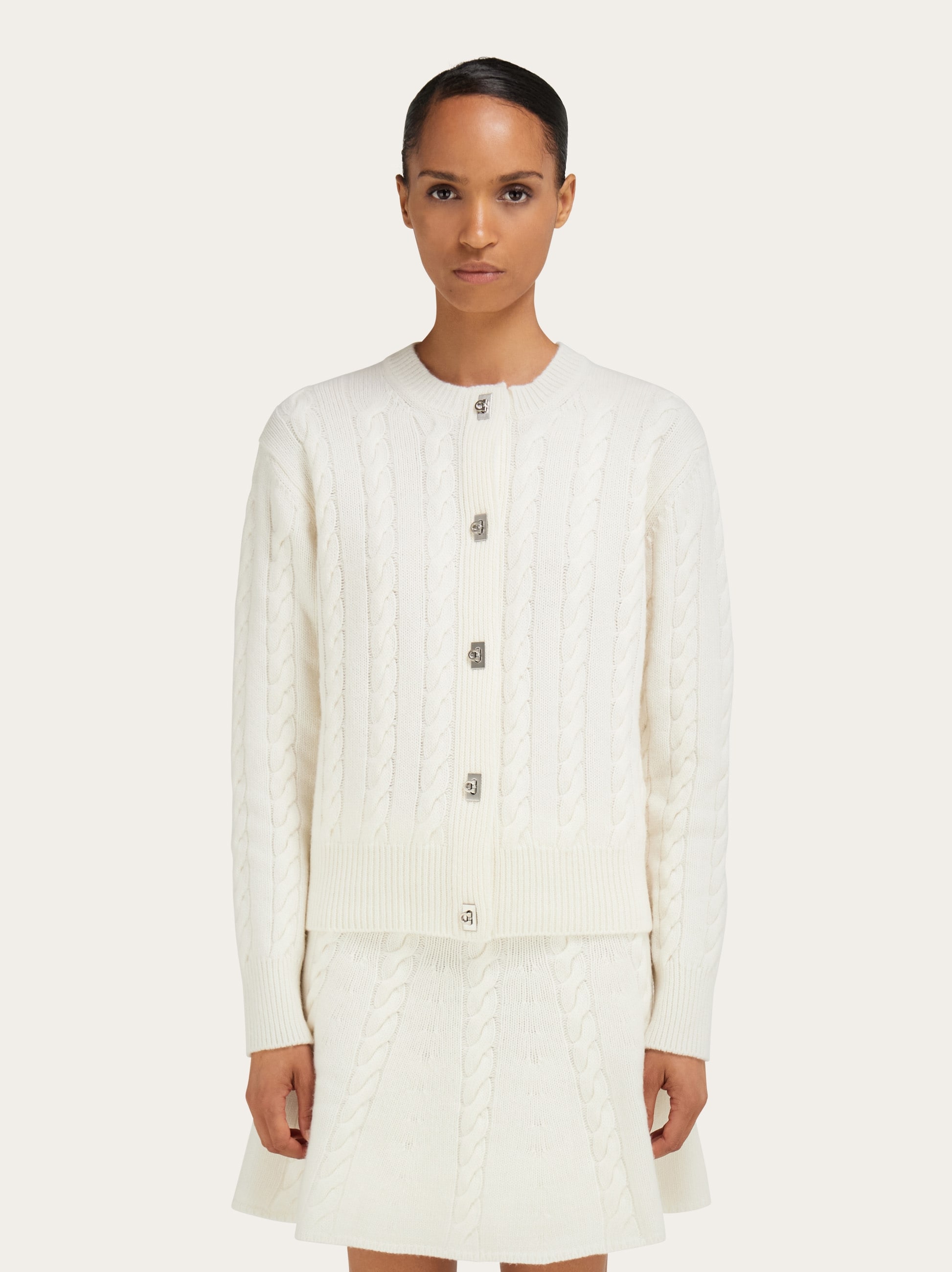 Cable knit cardigan - Women | Ferragamo