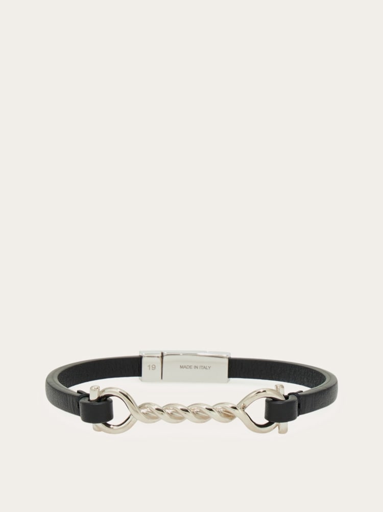 Gancini leather bracelet (20cm) Gallery image 1