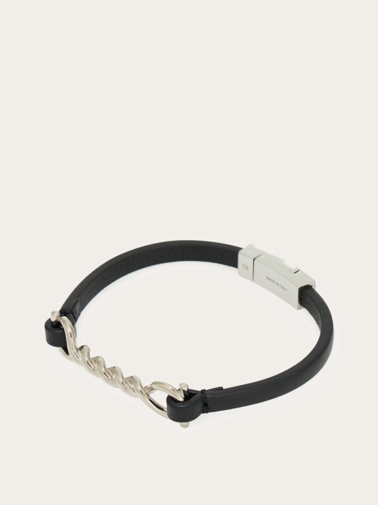 Gancini leather bracelet (20cm) Gallery image 3