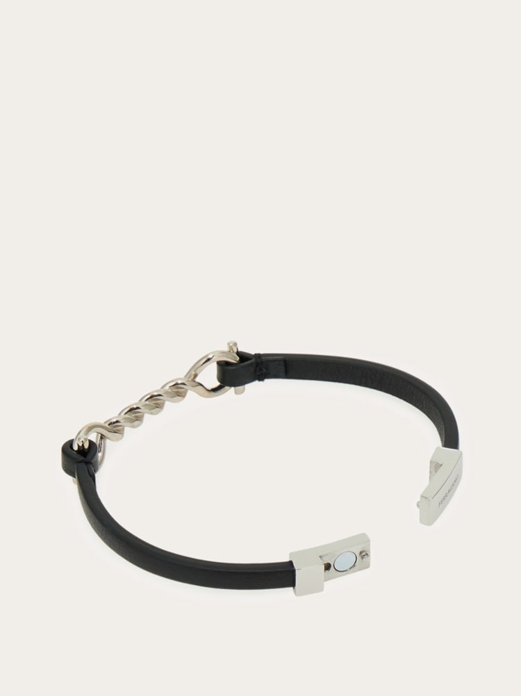 Gancini leather bracelet (20cm) Gallery image 4