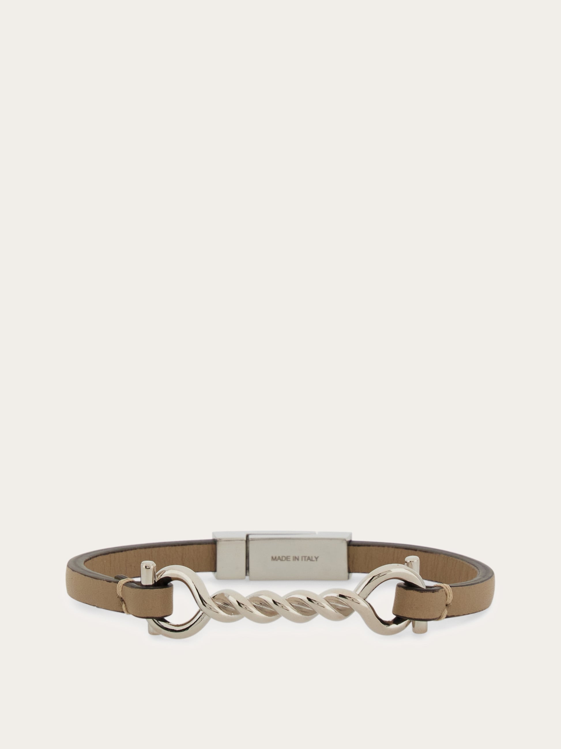 Gancini leather bracelet (18cm) - Men | Ferragamo