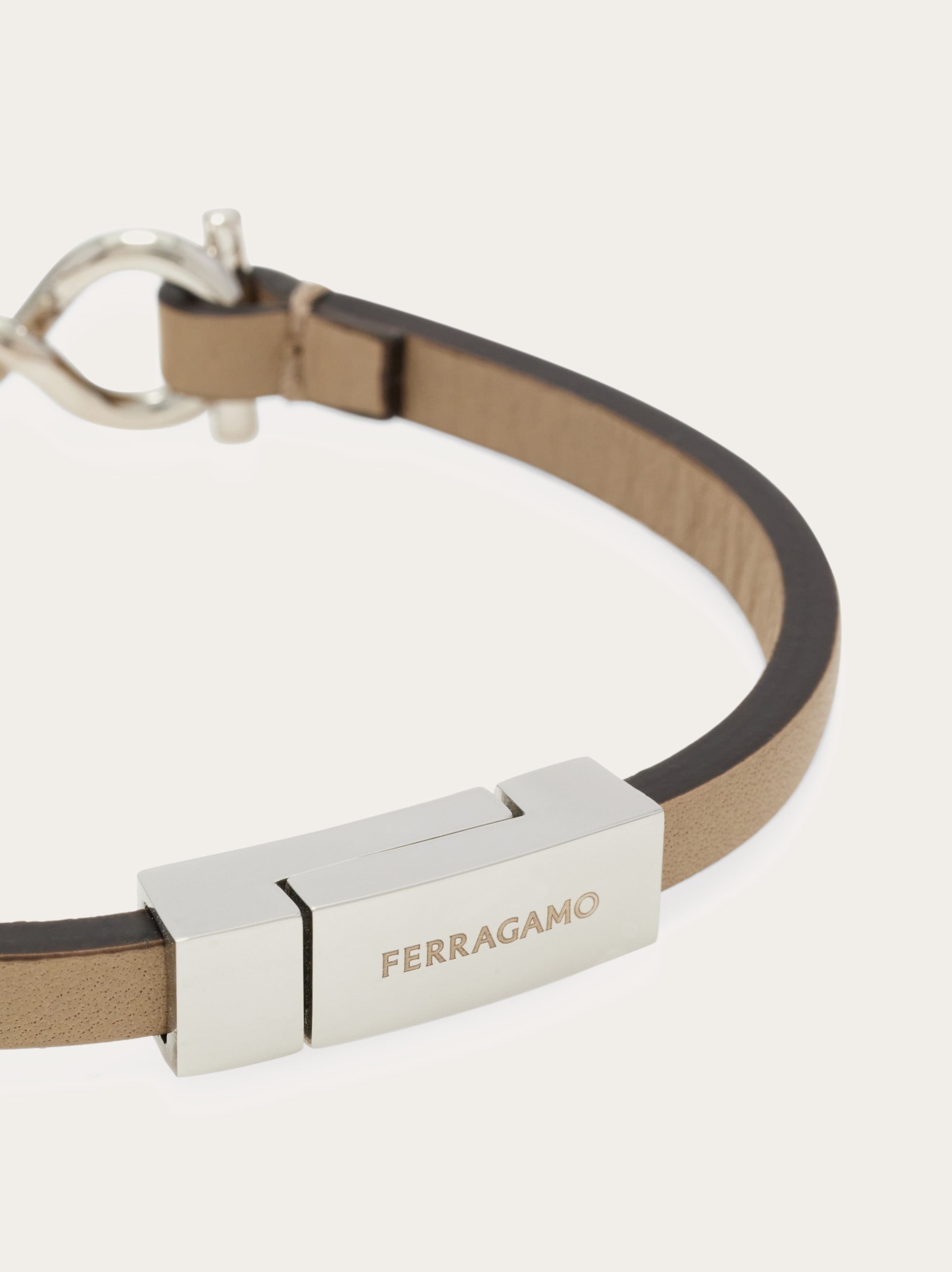 Gancini leather bracelet (18cm) - Men | Ferragamo