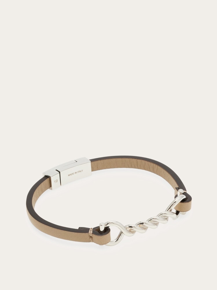 Gancini leather bracelet (18cm) Gallery image 5