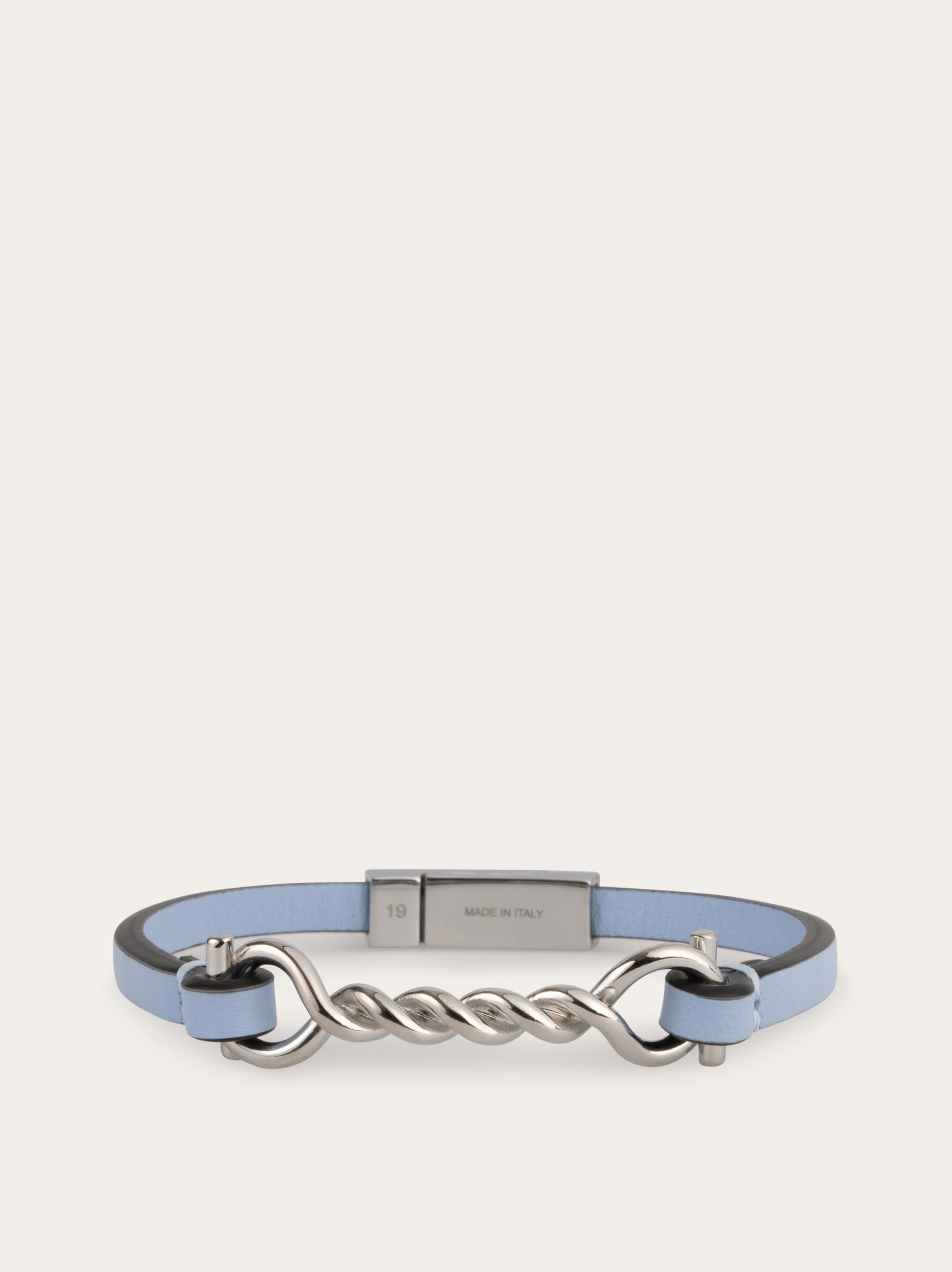 ferragamo レザーブレスレット Gancini leather bracelet (20cm) - Men | Ferragamo