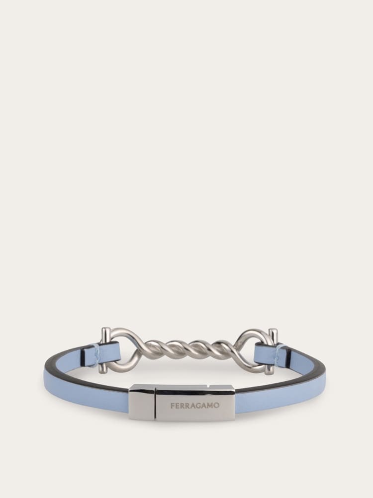 Gancini leather bracelet (20cm) Gallery image 4