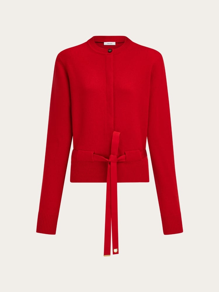 Cardigan con cintura Gallery image 1
