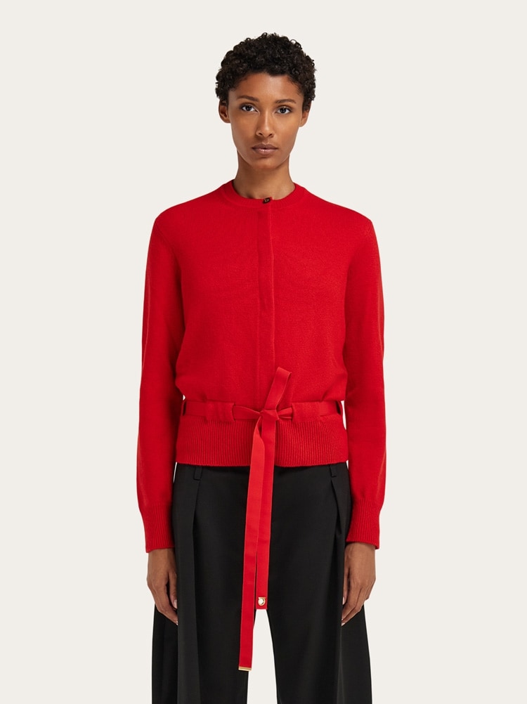 Cardigan con cintura Gallery image 2