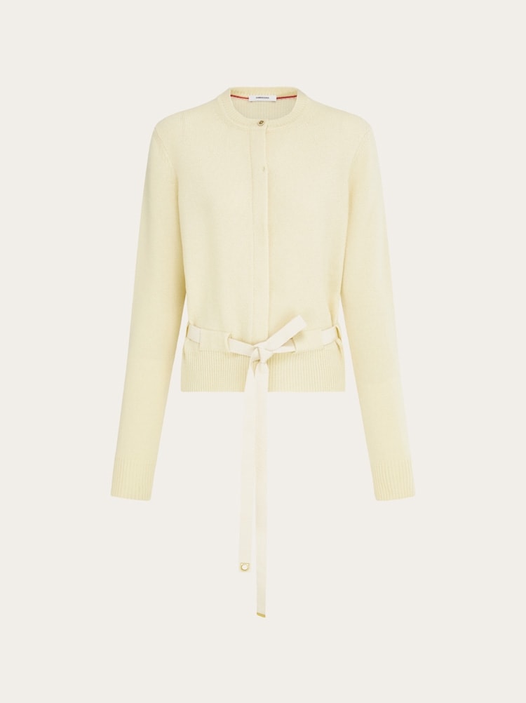 Cardigan con cintura Gallery image 1