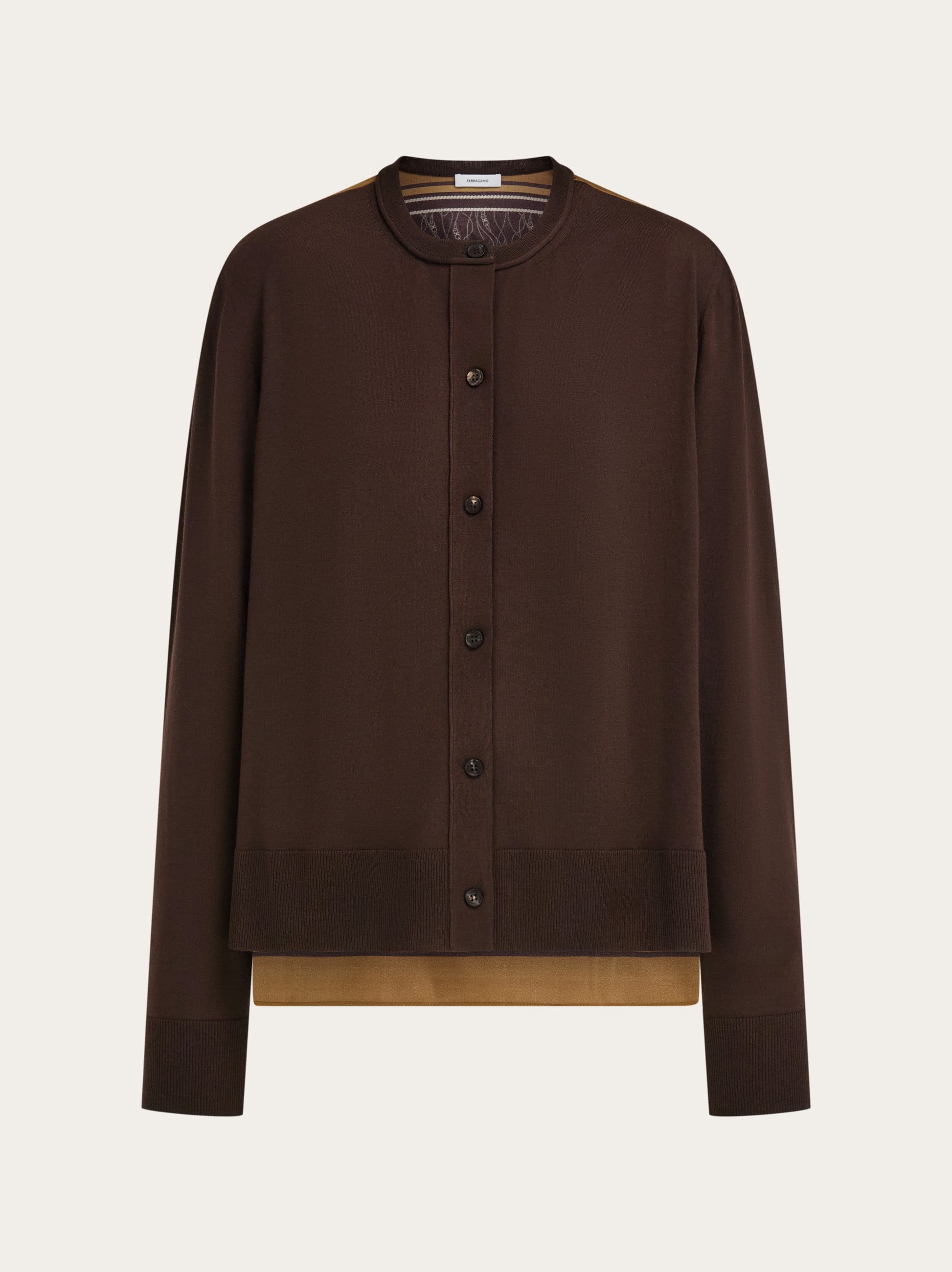 Salvatore Ferragamo 　カーディガン Cardigan with silk panel detail - Women | Ferragamo