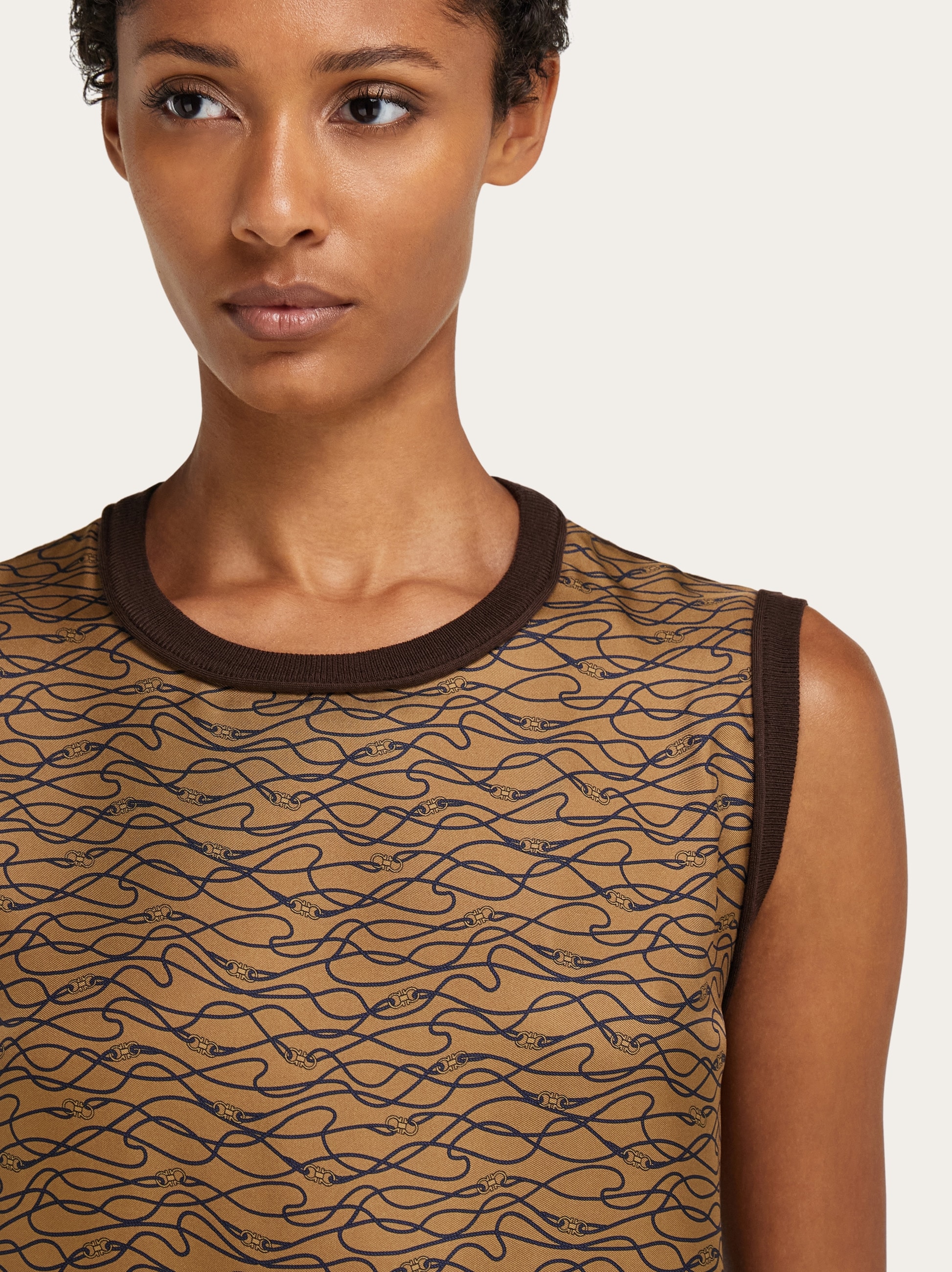 Knitted top with silk panel detail - Women | Ferragamo