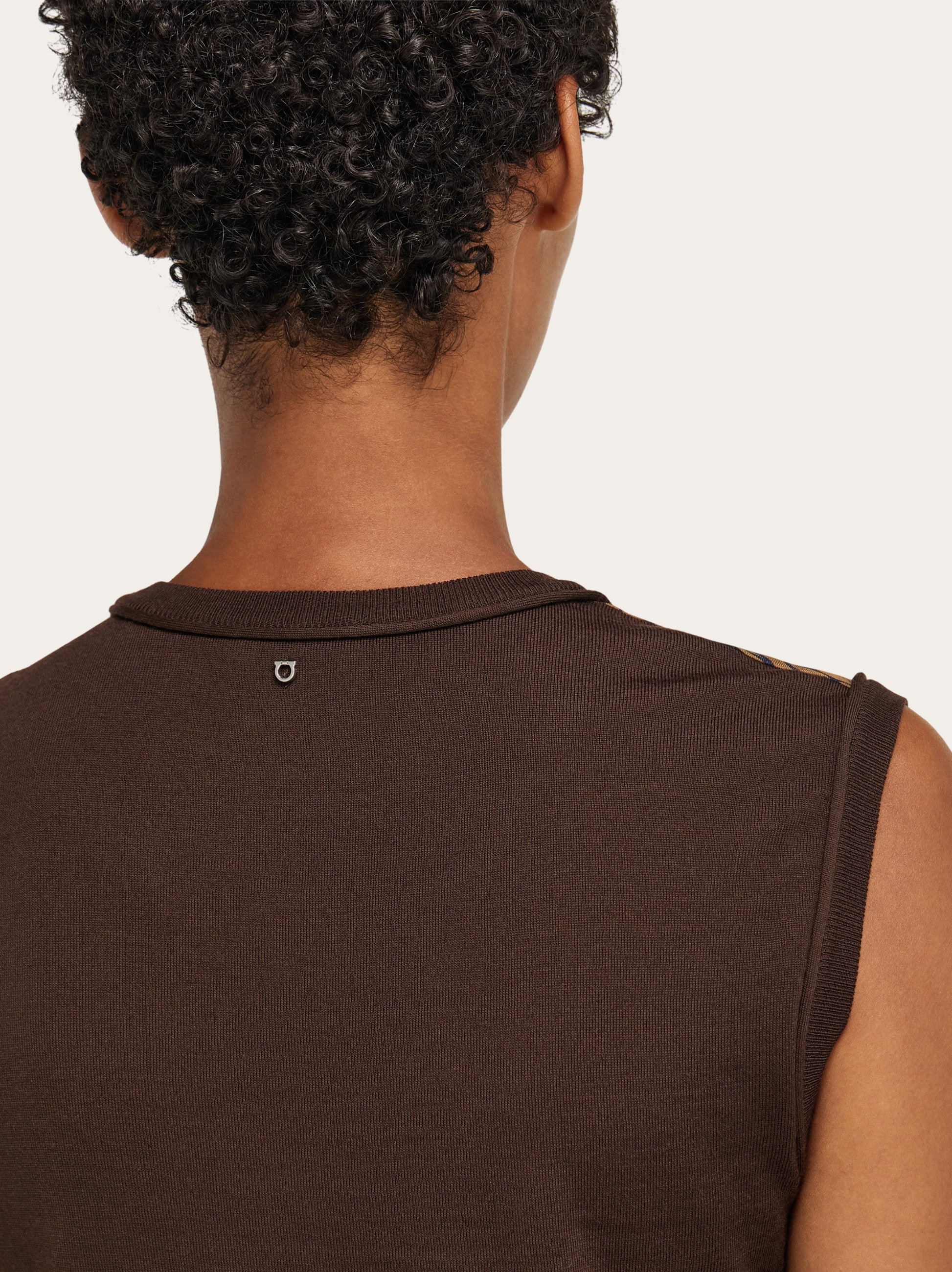 Knitted top with silk panel detail - Women | Ferragamo