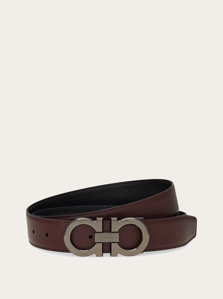 Reversible and adjustable Gancini belt Gallery image 1