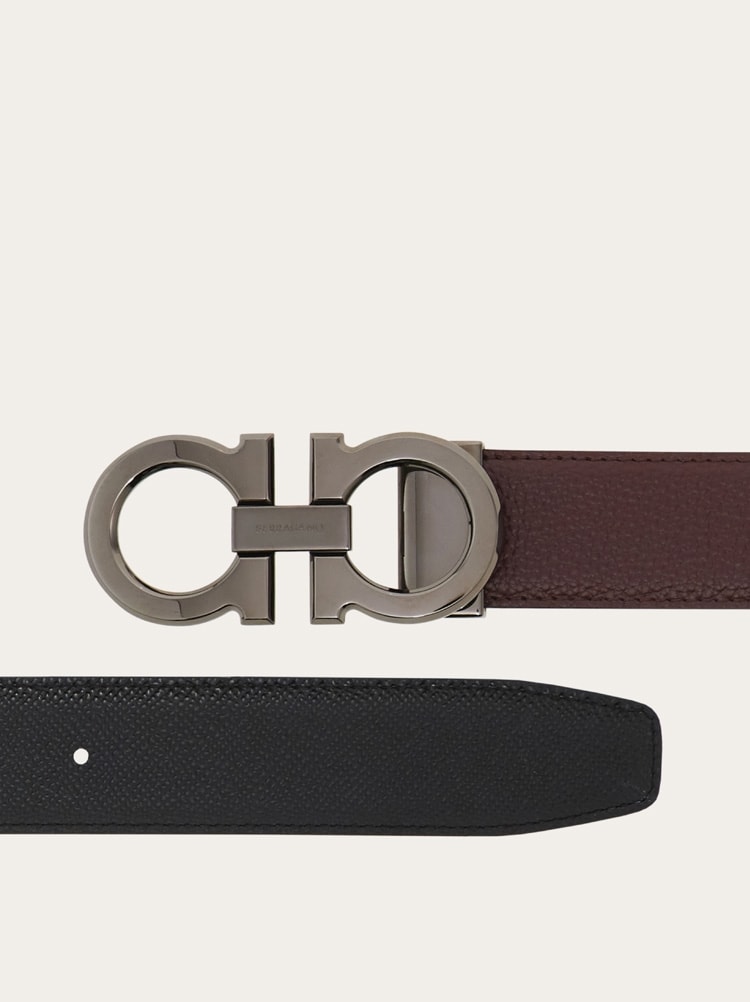Reversible and adjustable Gancini belt Gallery image 2