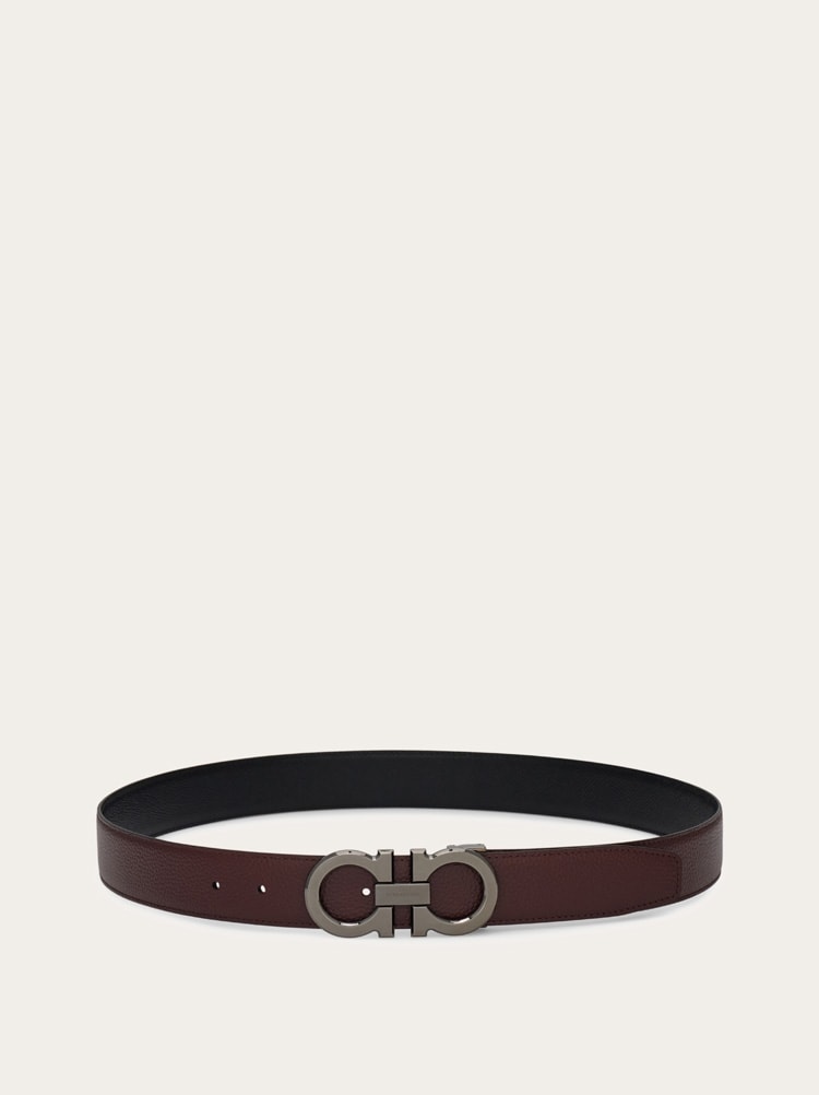 Reversible and adjustable Gancini belt Gallery image 3