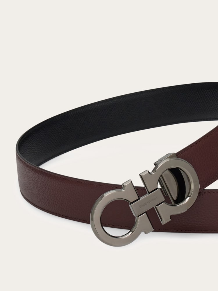 Reversible and adjustable Gancini belt Gallery image 5