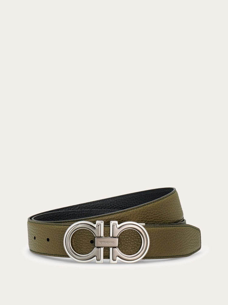 Reversible and adjustable Gancini belt Gallery image 1