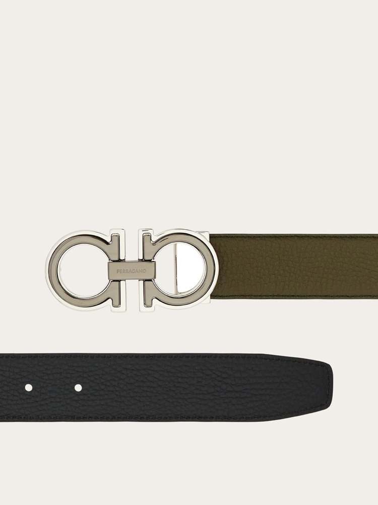 Reversible and adjustable Gancini belt Gallery image 2