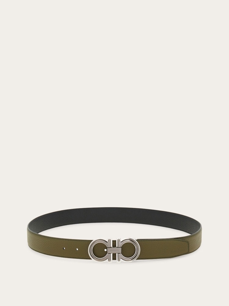 Reversible and adjustable Gancini belt Gallery image 3