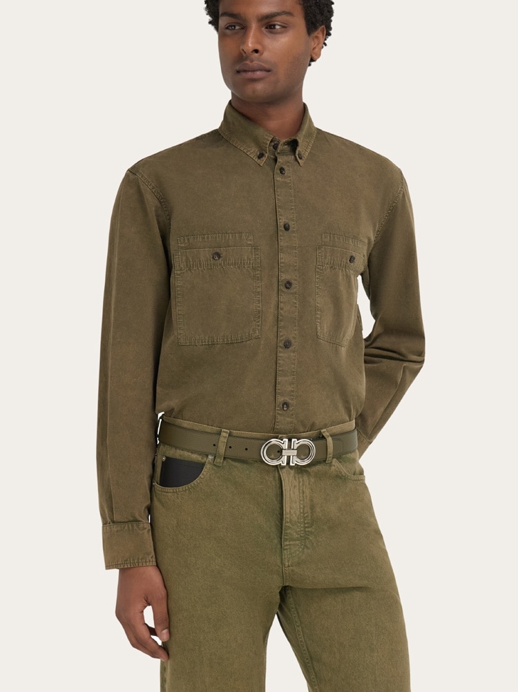 Reversible and adjustable Gancini belt Gallery image 4