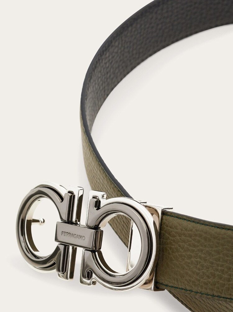 Reversible and adjustable Gancini belt Gallery image 5