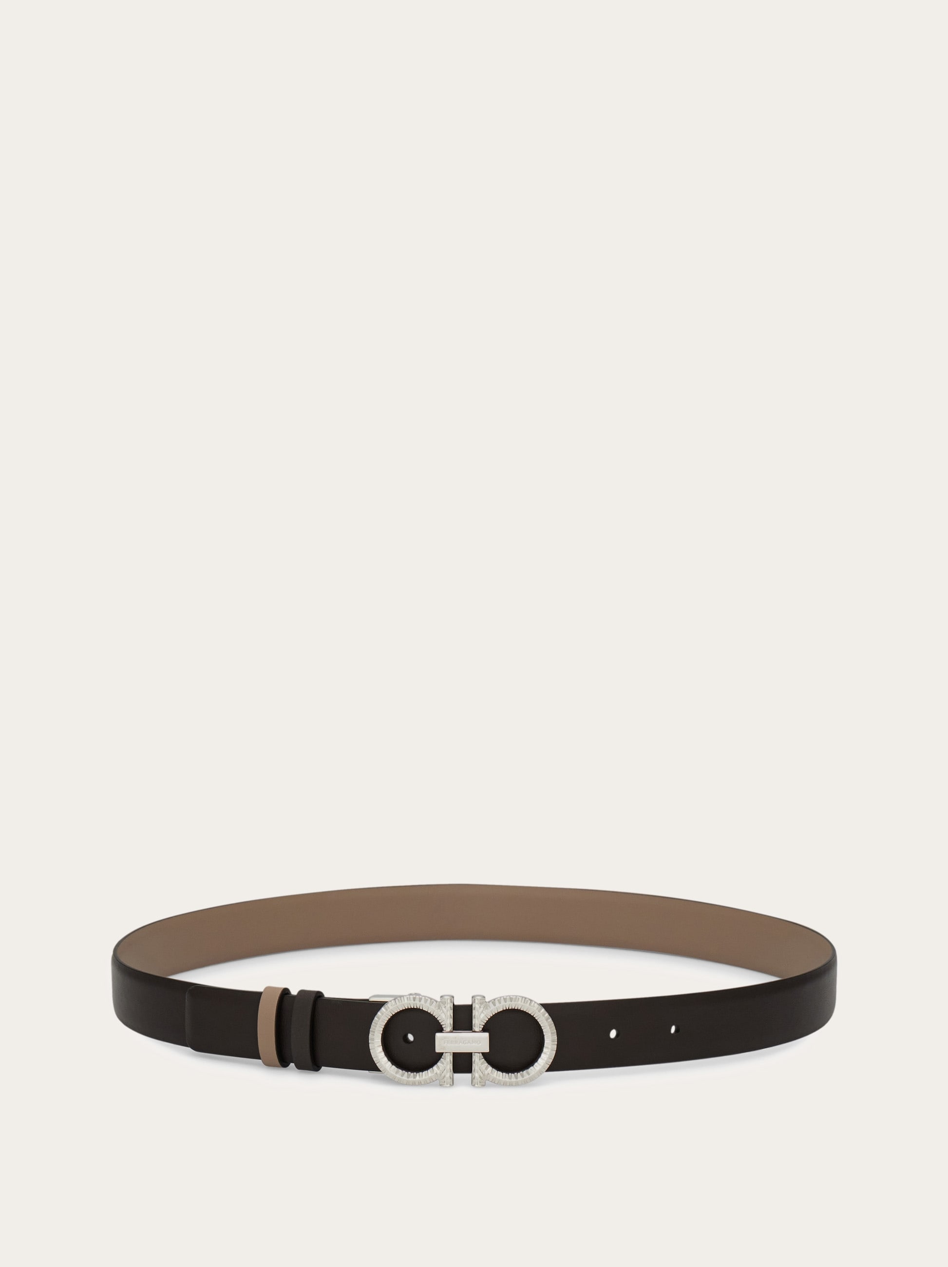Knurled Gancini reversible and adjustable belt - Women | Ferragamo