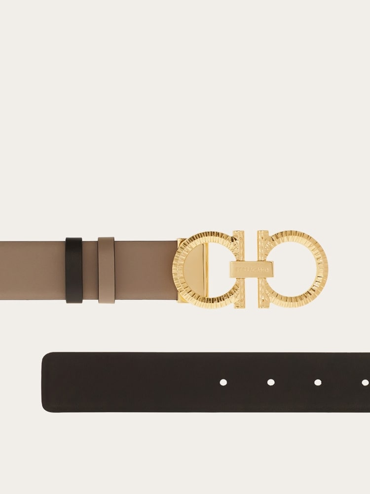 Knurled Gancini reversible and adjustable belt Gallery image 2