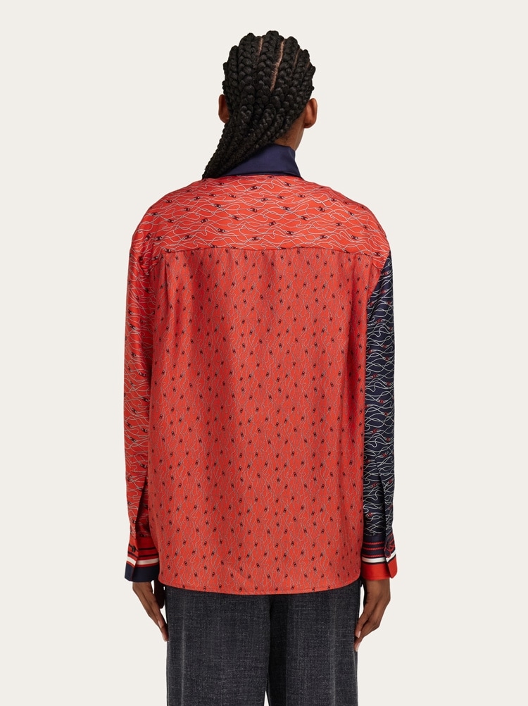 Silk shirt with bib detail Gallery image 3