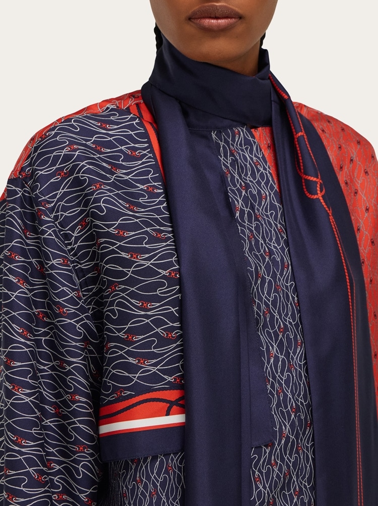Silk shirt with bib detail Gallery image 4