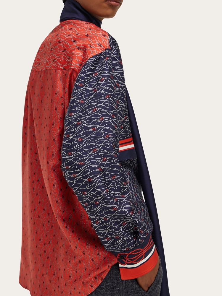 Silk shirt with bib detail Gallery image 5