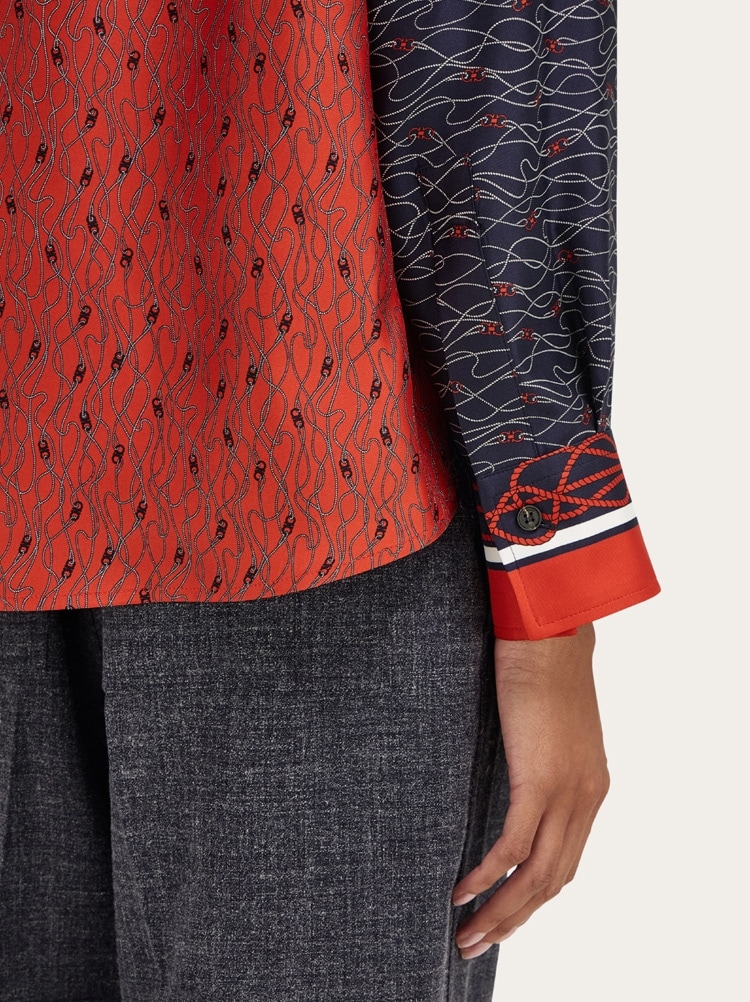 Silk shirt with bib detail Gallery image 6