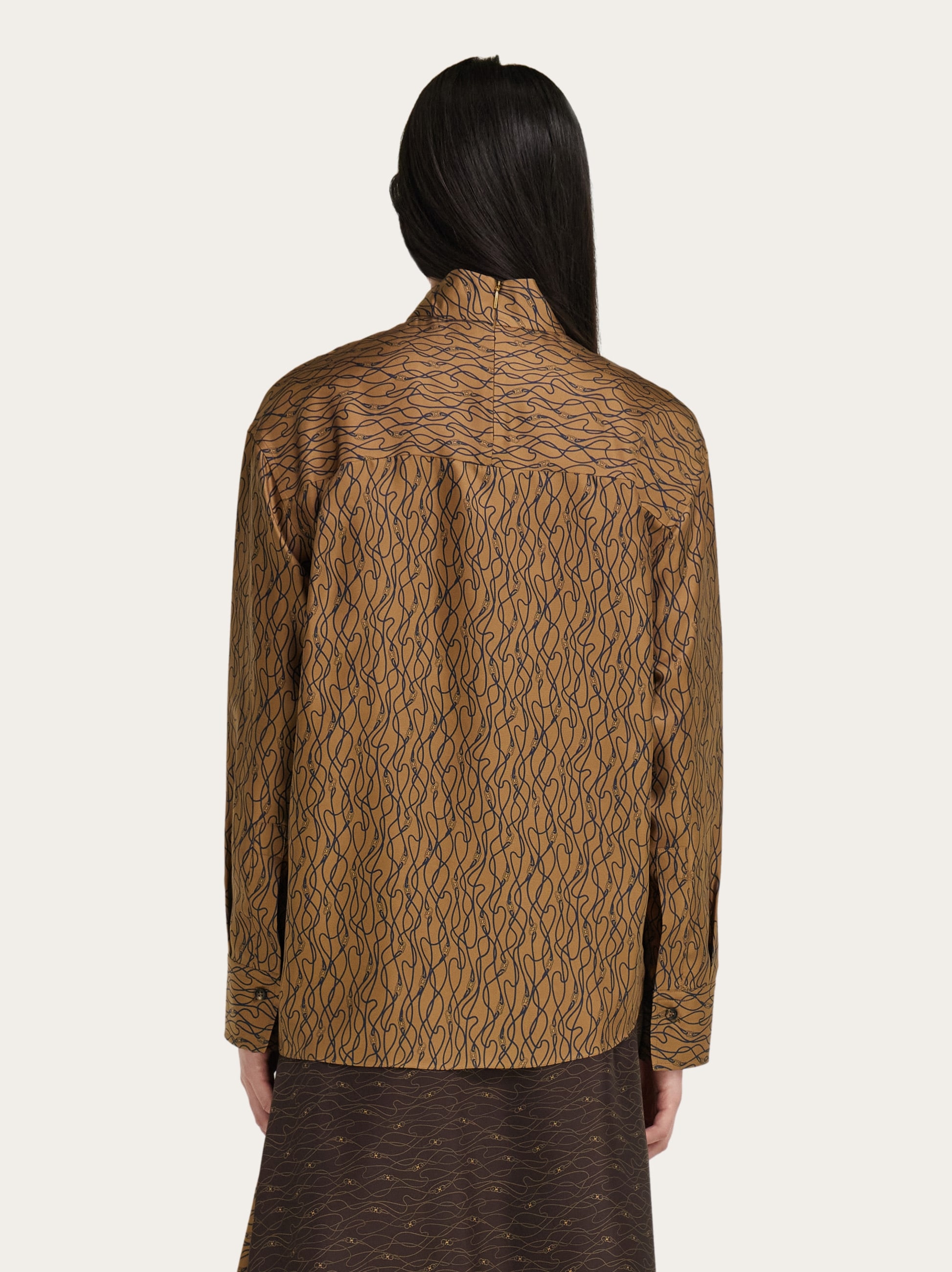 Silk shirt with side knot - Women | Ferragamo