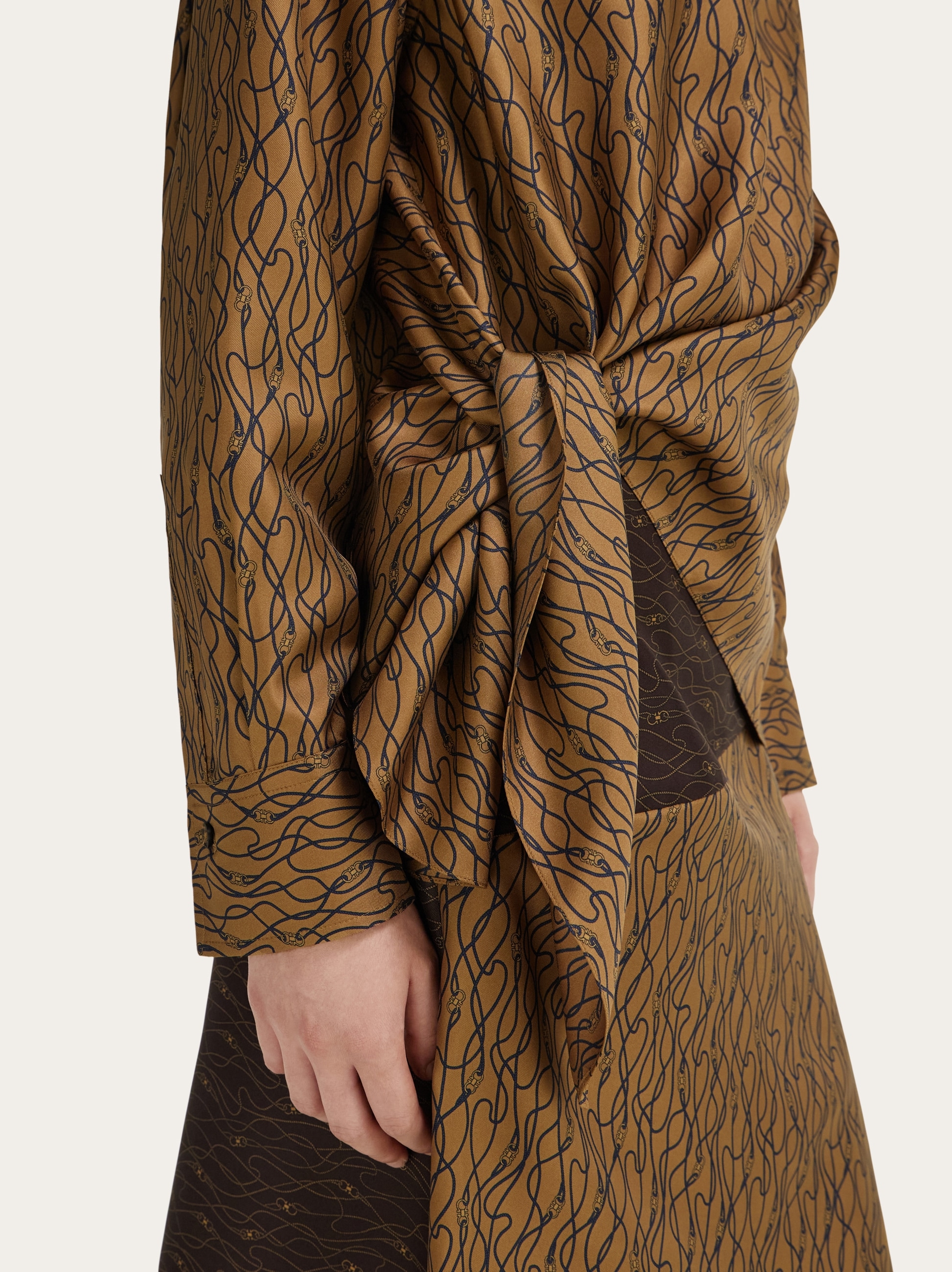 Silk shirt with side knot - Women | Ferragamo