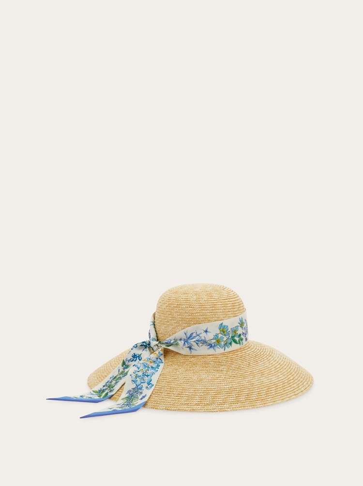 Chapeau en paille imprimé Printemps Gallery image 5